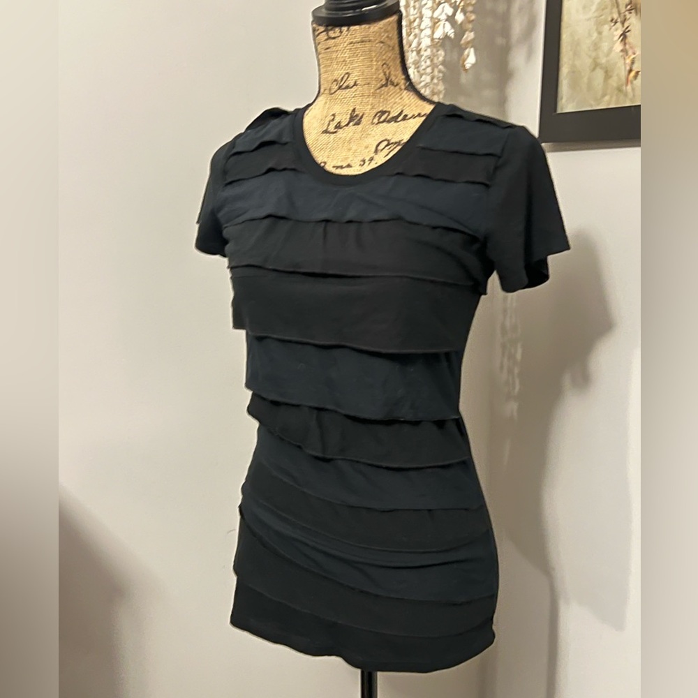 Elegant Black Layered Women's Top